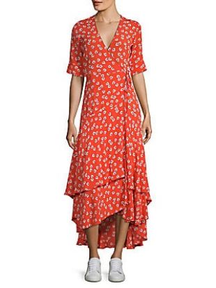 Floral Wrap Midi Dress