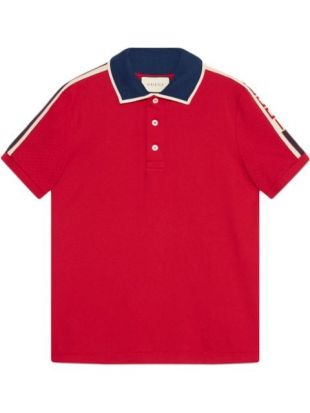 Red Gucci Stripe Polo Shirt