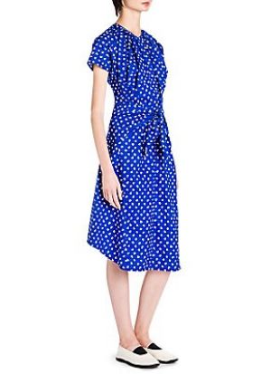 Paintbrush Dot Shift Cotton Dress