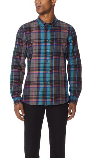 Plaid Tailored Fit Shirt