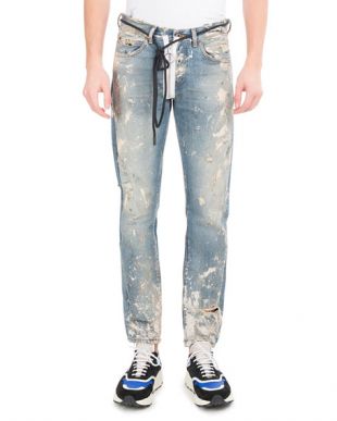 Diagonal Arrows Slim Vintage Paint Jeans