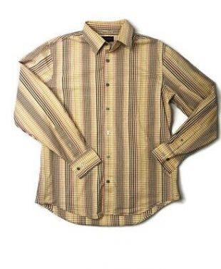 Banana Republic - Banana Republic men's Tan Yellow Red Brown Plaid long ...