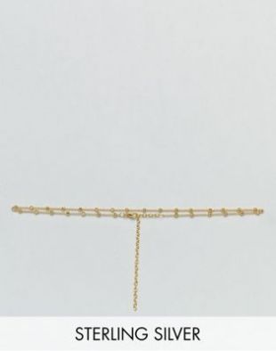 Exclusive gold plated delicate chain choker