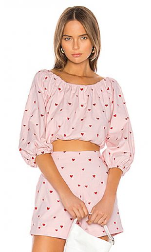 Top Cropped Cecilia en Pink & Red