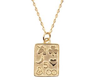 Mintever Women's Unicorn Necklace with Square Pendant in Gold Colour Delicate Chain Unicorn Lucky Charm Sterling Silver Jewellery