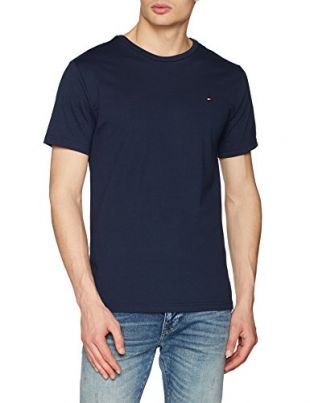 Tommy Hilfiger CN Tee SS Logo Haut De Pyjama, Bleu (Navy Blazer 416), Medium (Taille Fabricant: MD) Homme