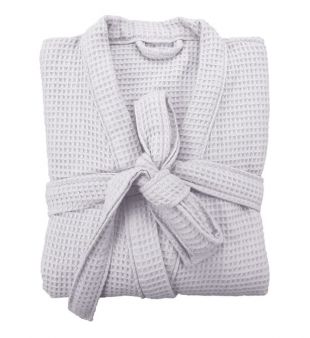 Blanc Cerise Peignoir col châle, éponge 280g/m² nid d'abeille