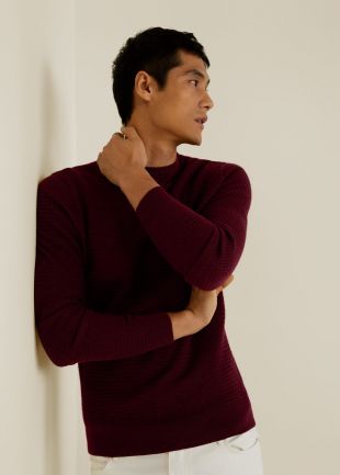 Mango Man Pull structuré laine