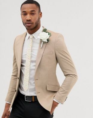Asos Blazer Oxford coupe slim Camel