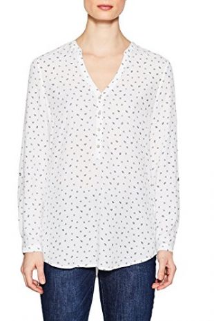 ESPRIT Women's 998ee1f801 Blouse, White (Off White 110), 14 (Size: 40)
