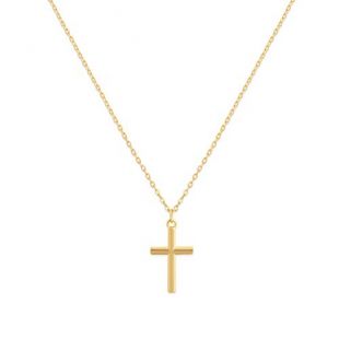 Befettly Womens Cross Necklace Simple 14k Gold Filled Polished Gold Choker Dainty Cross Pendant Y-1-Cross