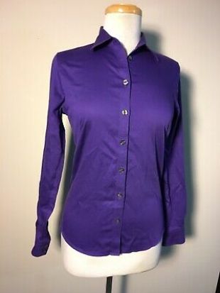 Banana Republic Fitted Purple Long Sleeve Button Up Shirt