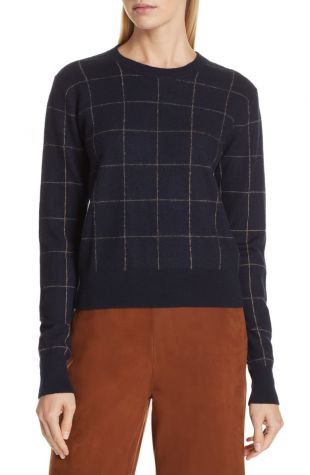 Vince windowpane sale cashmere sweater