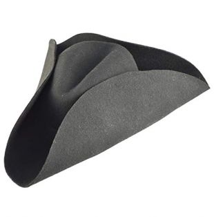 JapanAttitude Chapeau tricorne en Feutrine Noir, Costume Pirate