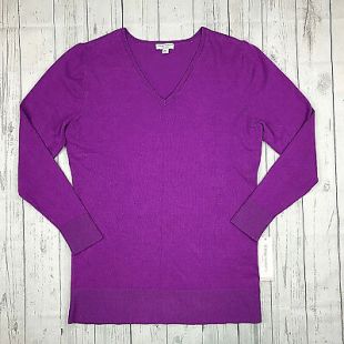 Purple Long Sleeve V Neck Shirt