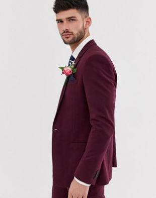River Island   Veste de costume de mariage cintrée en Bordeaux