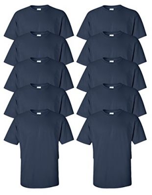 Gildan mens Ultra Cotton 6 oz. T-Shirt(G200)-NAVY-L-10PK