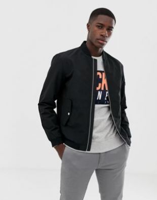 Jack & Jones Essentials Bomber Jacket In Black