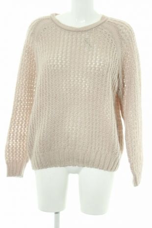 Selected Pull en crochet beige clair