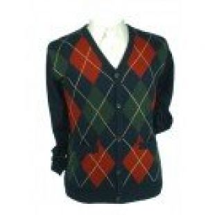 Cardigan, motif losanges Homme. Cachemire Pure.