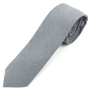 Men's Skinny Necktie Tie Textured and Distressed Finish - Gray