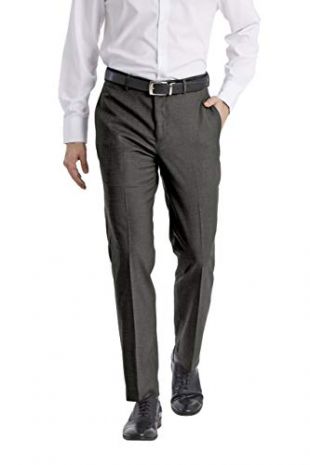 Calvin Klein Men's X Performance Slim Fit Flat Front Dress Pant, Grey, 30W x 30L