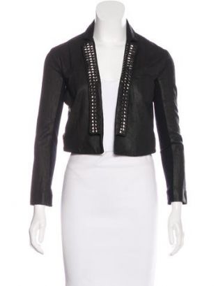 VEDA LEATHER STUDDED JACKET W/ TAGS