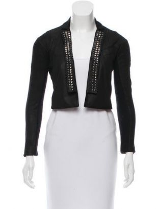 VEDA STUDDED LEATHER JACKET