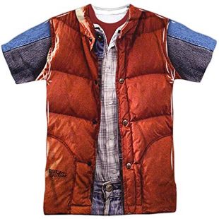 HJYS-Y Back to the Future McFly Vest Costume Sublimation Adult T-Shirt