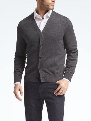 Silk Cotton Cashmere Cardigan [Sharp gray]