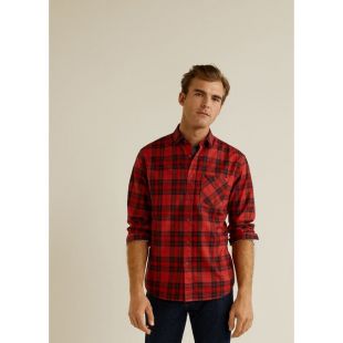 Mango Man Chemise regular fit à carreaux en coton
