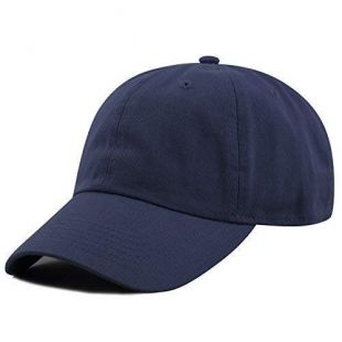 The Hat Depot 300N Washed Low Profile Cotton and Denim Baseball Cap (Navy)