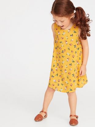 Printed Sleeveless Swing Dress for Toddler Girls