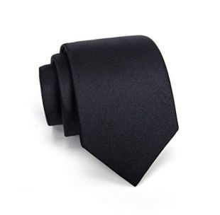 Massi Morino Cravate en Soie Cousue Main – Différents Coloris – Largeur de 6,5 cm (Noir)
