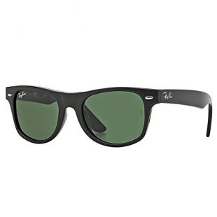 Ray-Ban Junior Kids' RJ 9035S Wayfarer Sunglasses, Black/Grey Green Lens, 44 mm