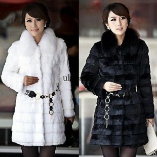 Women's Ladies Winter Faux Fur Furry Collar Long Jacket Coats Outwears Plus Size | eBay