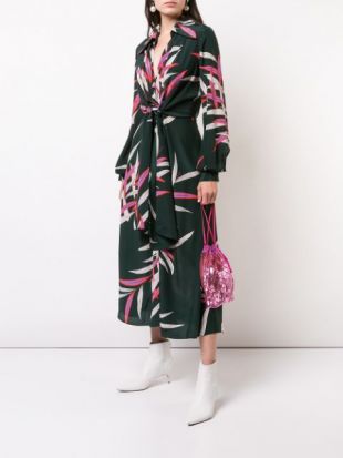 Diane Von Furstenberg Plunge Wrap Front Dress