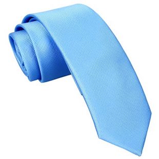 Skinny Tie 6cm Necktie by Alizeal, Great for Weddings Groom, Light Blue