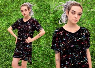 Éclaboussure typique robe imprimée imprimé oversize robe t shirt | robe d’été robe surdimensionnée midi robe robe occasionnelle