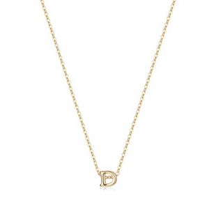 Tiny Initial Necklace, 14K Gold Plated Dainty Letter D Necklace Delicate Small Initial Necklace Personalized Monogram Name Necklace for Women (D)