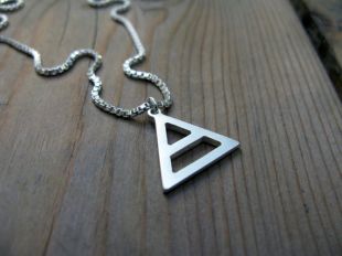 Alchimie Air signe balance Gemini Aquarius symbole hermétique Chunky argent triangle pendentif collier 45cm argent carré serpent chaîne