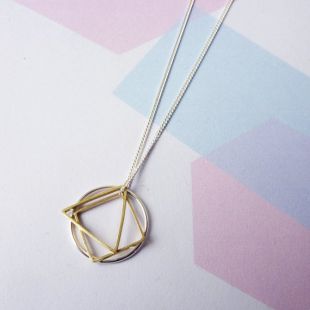 Triangle géométrique et carré Collier Collier minimaliste collier géométrique superposition Collier Collier en argent cadeaux pour elle