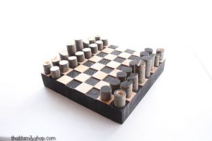 Jeu d’Echec Modern bois décor rustique, de Style minimaliste Log jeu d’échecs Unique table présentoir en bois jeu d’échecs