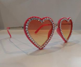 Kiddie couture rose doublé coeur lunettes de soleil