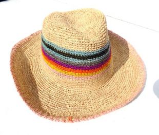 chapeau de soleil à bord large,chapeau imprimée arc en ciel,chapeau d'été