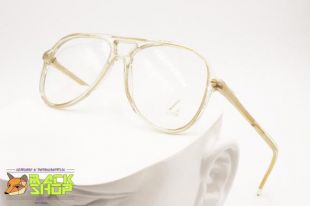 LOZZA mod. FLINT, 55 [] 16 135 Vintage aviateur clair transparent montures de lunettes, nouveau vieux Stock 1970 s