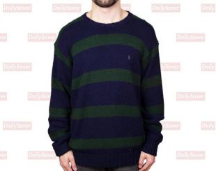 Polo par Ralph Lauren pull bleu et vert rayé pull Vintage Ralph Lauren sweat pull ras du cou rare Polo pull