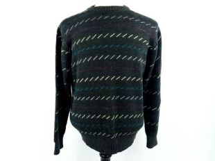 80 s pull en laine mélangée, pull oversize rayé, tricot pull gris, pull tissé, pull tricot pull, manches longues, Vintage pour homme XL