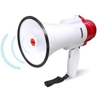 Croove Portable 30 Watt Bullhorn/Megaphone with Siren & Cheering - 800 Yard Range - Powerful and Lightweight