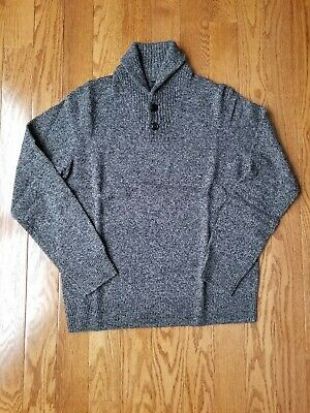 J Crew Button Up Lambswool Sweater Large Men Grey Charcoal | eBay